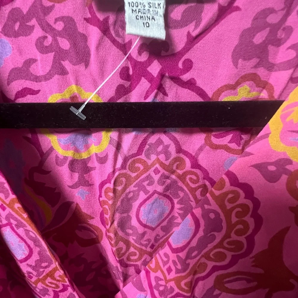 Diane Von Furstenberg Pink and Orange Midi Dress - Picture 2 of 4
